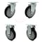 Service Caster 5 Inch Black Polyurethane Wheel Swivel Top Plate Caster Set with 2 Rigid SCC SCC-20S514-PPUB-BLK-2-R514-2 - alternate 1